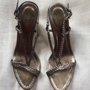 J. Crew Metallic Wedge Sandal - size 7